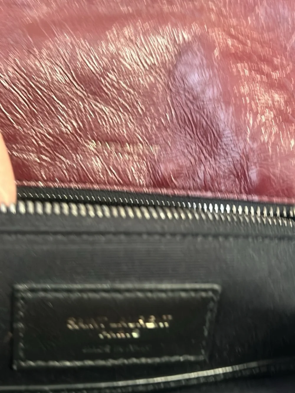 Yves Saint Laurent Quilted Burgundy Leather Shoulder Bag with Silver Chain